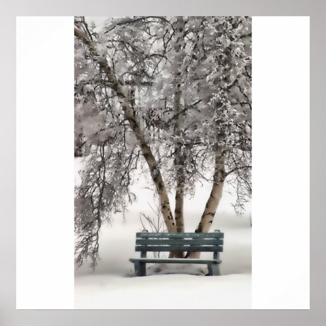 Póster Snowy Bench Poster/Print (Frente)