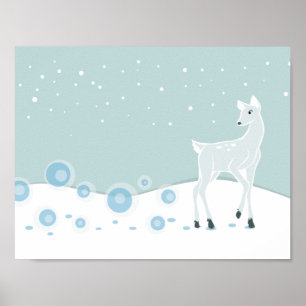 Póster Snowy Deer