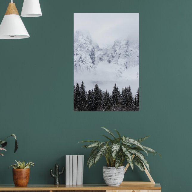 Póster Snowy mountains and spruce forest (Salón 1)