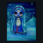 Póster Snowy Owl Fairy Poster<br><div class="desc">A big-eye winter fairy and her baby snowy owl</div>