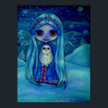 Póster Snowy Owl Fairy Poster<br><div class="desc">A big-eye winter fairy and her baby snowy owl</div>