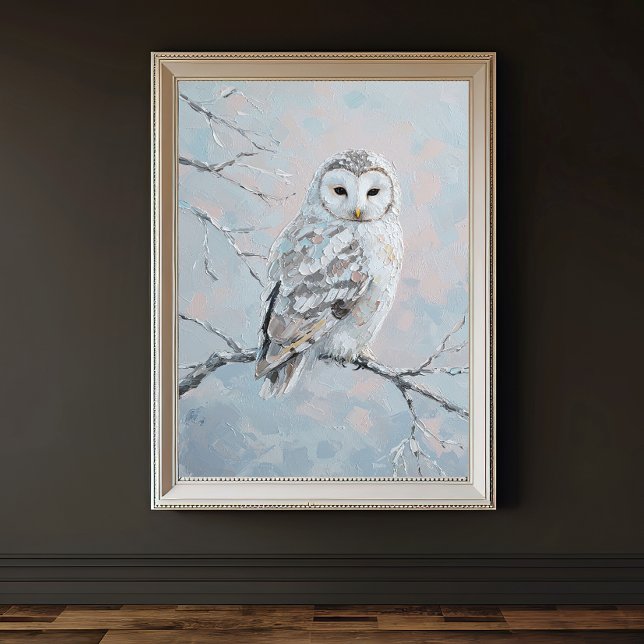 Póster Snowy Owl on Winter Branch – Tranquil Nature Art (Subido por el creador)