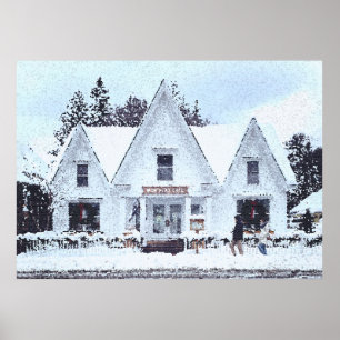 Póster Snowy Vermont Holiday Poster