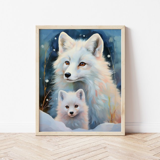 Póster Snowy Winter Arctic Fox Modern Art (Subido por el creador)
