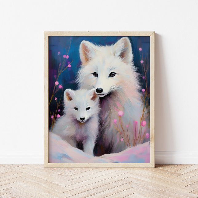 Póster Snowy Winter Arctic Fox Modern Art (Subido por el creador)