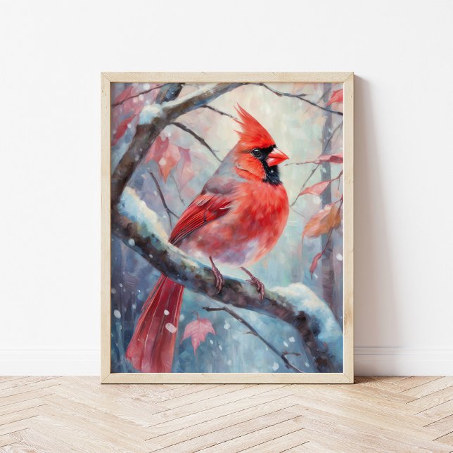Póster Snowy Winter Cardinal Modern Art (Subido por el creador)