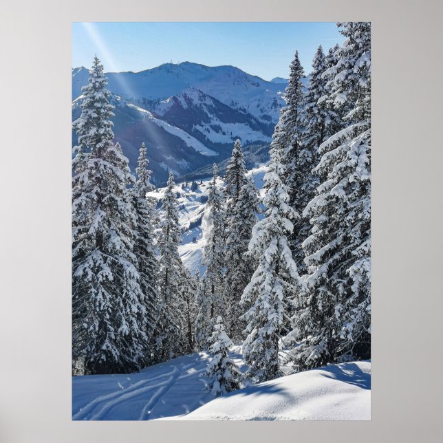 Póster Snowy Winter Landscape Art Poster (Frente)