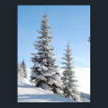 Póster Snowy Winter Scene with Christmas Trees<br><div class="desc">Snowy Winter Scene with Christmas Trees</div>