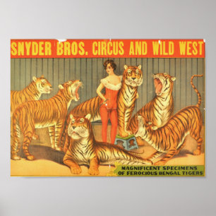 Póster Snyder Bros. Circo y el salvaje oeste