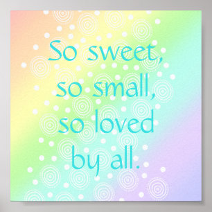 Póster So Sweet, So Small Rainbow Baby Nursery Print