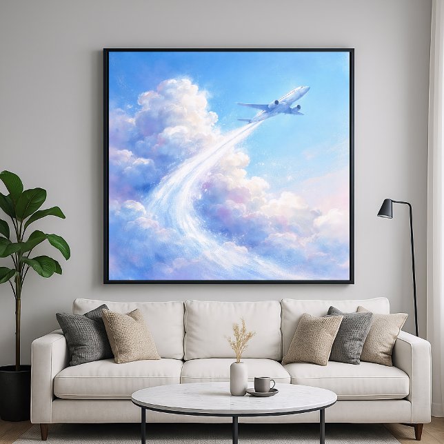 Póster Soaring Plane - Pastel Painting Style Art (Subido por el creador)