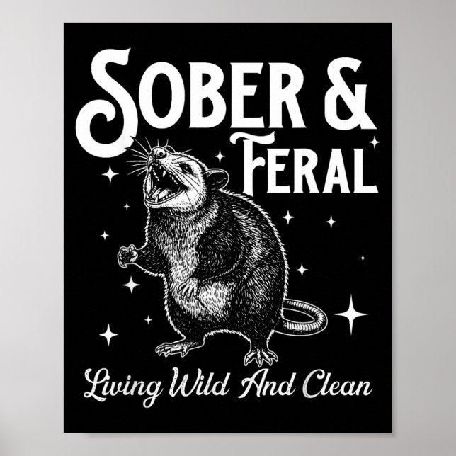 Póster Sober Feral - Aniversario de Sobriedad Soberana AA (Frente)
