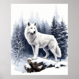 Póster Soberana del invierno: El lobo del Ártico