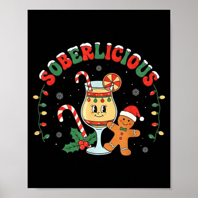 Póster Soberlicious Sober Funny Sobriety Recovery Aa Na H (Frente)