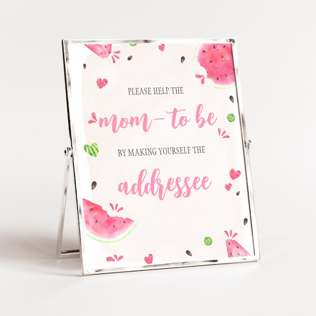Póster Sobre de Fiesta de Bienvenida de Bebé Niña con San (Sweet Little Baby Shower Envelope Station Sign)