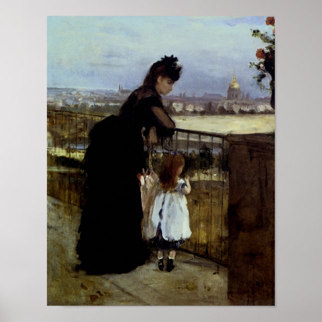 Póster Sobre el balcón de Berthe Morisot (Frente)