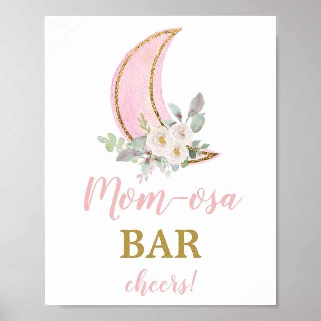 Póster Sobre el cartel de Momosa Bar MoonBaby Shower (Frente)