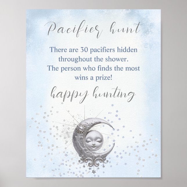 Póster Sobre el juego de caza del pacificador Baby Shower (Frente)
