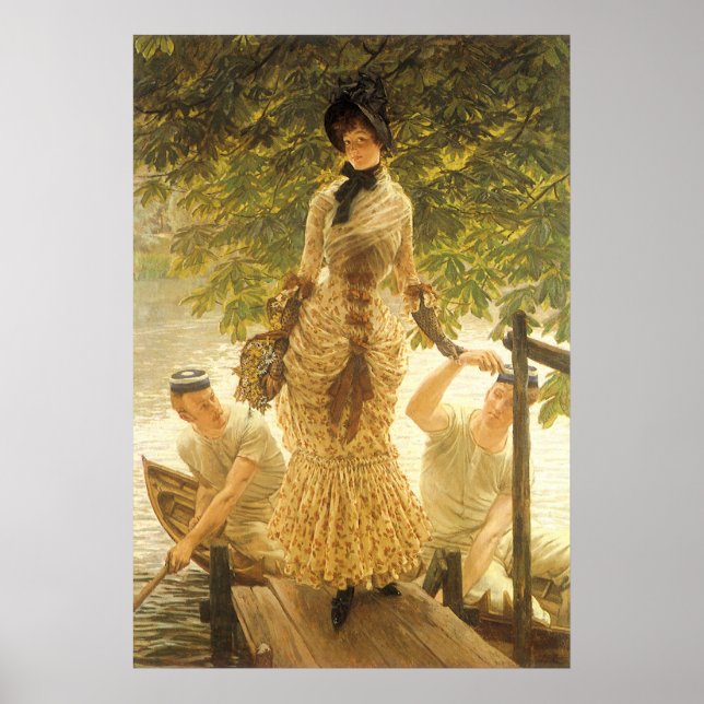 Póster Sobre el Támesis de James Tissot, el realismo vint (Frente)