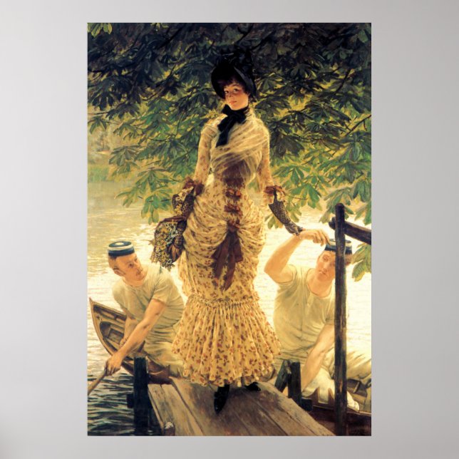Póster Sobre el Támesis ~ James Tissot ~ Bella Artes (Frente)