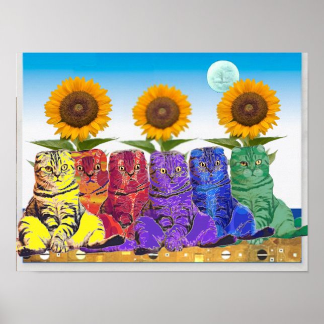 Póster Sobre los gatos arcoiris para Ucrania (Frente)