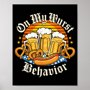 Póster Sobre mi comportamiento wurst retro groovy cerveza