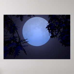 Póster Sobre una luna azul