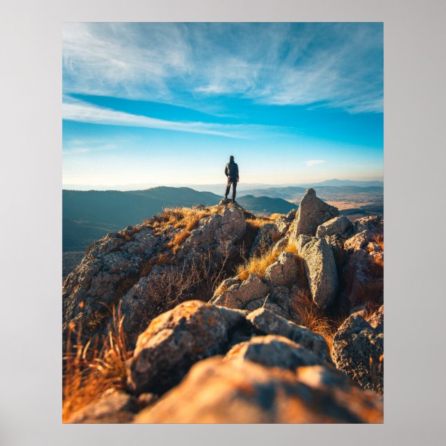 Póster Sobre unas majestuosas rocas otoñales (Frente)
