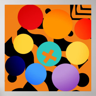 Póster Sobrecarga de puntos de color abstracto