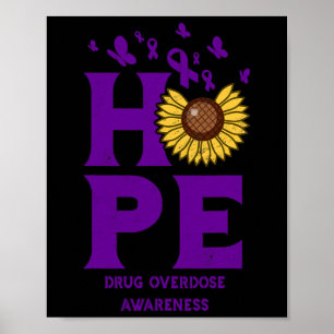 Póster Sobredosis de drogas Esperanza púrpura Vintage Awa