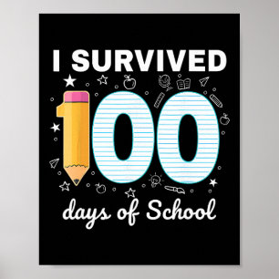 Póster Sobreviví 100 Días De Escuela Estudiantes Maestros