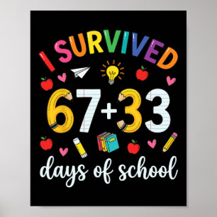 Póster Sobreviví 100 Días De Escuela Seis Siete Meme Ense