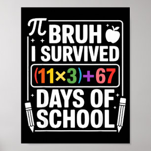 Póster Sobreviví 100 Días Escuela Bruh Ecuación Matemátic