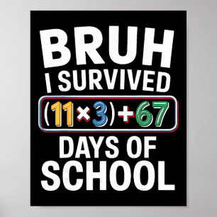 Póster Sobreviví 100 Días Escuela Bruh Ecuación Matemátic