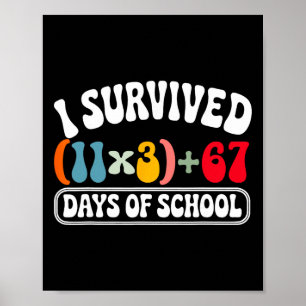 Póster Sobreviví 100 Días Escuela Groovy Ecuación Matemát