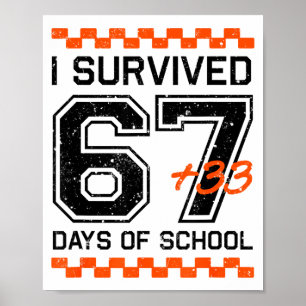 Póster Sobreviví 67 + 33 Días De Escuela Matemáticas Del