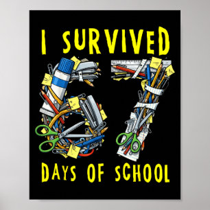 Póster Sobreviví 67 + 33 Días De Escuela Matemáticas Del 
