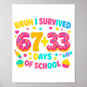 Póster Sobreviví 67 + 33 días de goteo de helado escolar