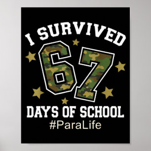 Póster Sobreviví 67 Días De Camuflaje Escolar 6 7 Meme Pa