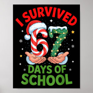 Póster Sobreviví 67 Días De Colegio Caramelo De Navidad 
