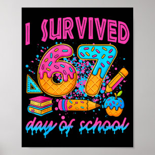 Póster Sobreviví 67 Días De Colegio Goteo De Helado Seis 