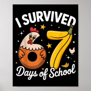 Póster Sobreviví 67 Días De Colegio Pollo Banana Niños 6