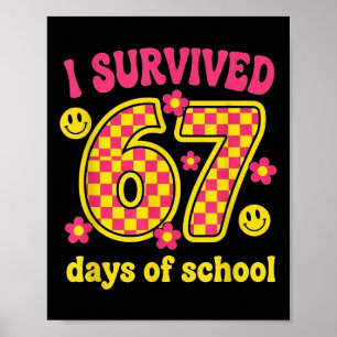 Póster Sobreviví 67 Días De Escuela 100 Días Brainrot Sei