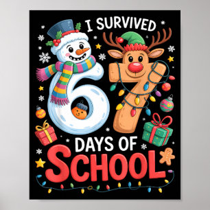 Póster Sobreviví 67 Días De Escuela Chiste Divertido Seis