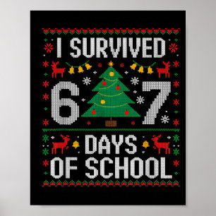 Póster Sobreviví 67 Días De Escuela Divertido Seis Siete