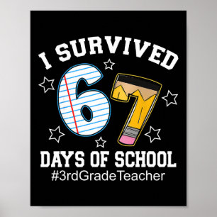 Póster Sobreviví 67 Días De Escuela Maestra De Tercer Gra