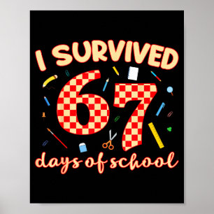 Póster Sobreviví 67 Días De Escuela Meme Divertido Estudi