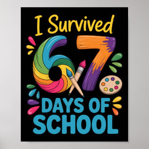 Póster Sobreviví 67 Días De Escuela Meme Mujeres Profesor