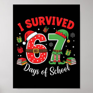 Póster Sobreviví 67 Días De Escuela Navidad Divertida Ens