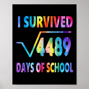 Póster Sobreviví 67 Días De Escuela Raíz Cuadrada 4489 Ma